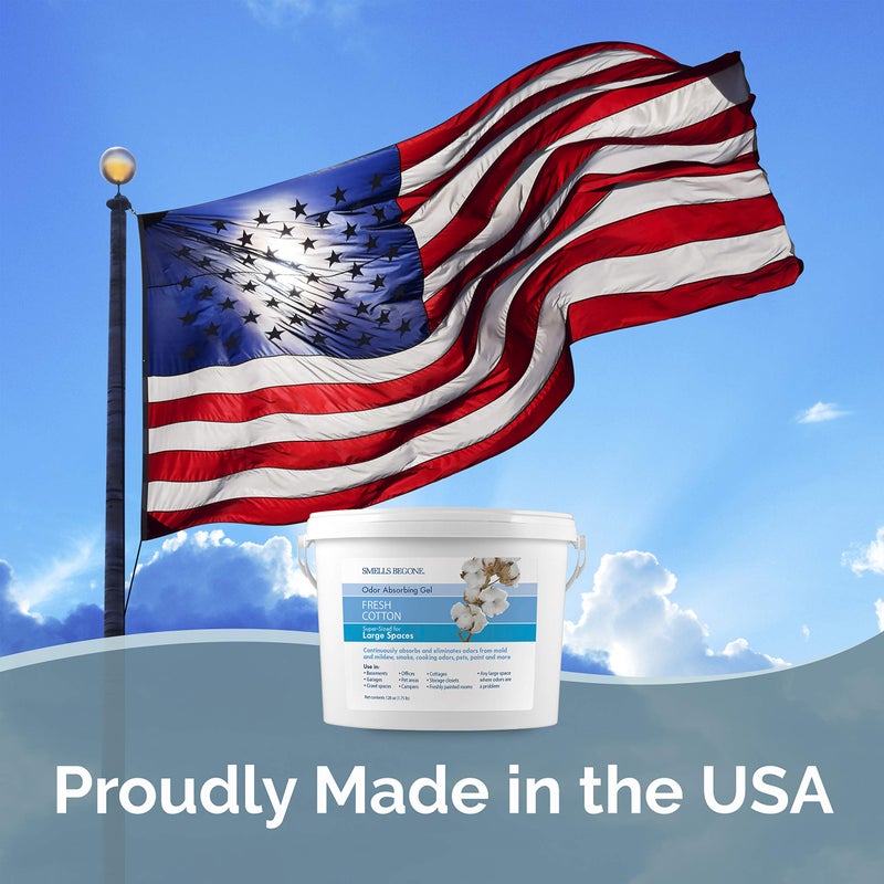 SMELLS BEGONE 1-Gallon Gel Odor Eliminator â€“ High-Capacity, Long-Lasting Odor Absorber for Large Basements, Garages, Workshops & Commercial Areas â€“ Removes Odors with Essential Oils (Fresh Cotton) - Image 4